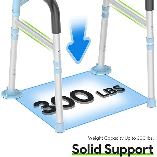 Miniatura 5 de Delog Rieles de seguridad para inodoro de 300 libras, marco y rieles de seguridad ajustables para inodoro, riel de seguridad para adultos mayores,