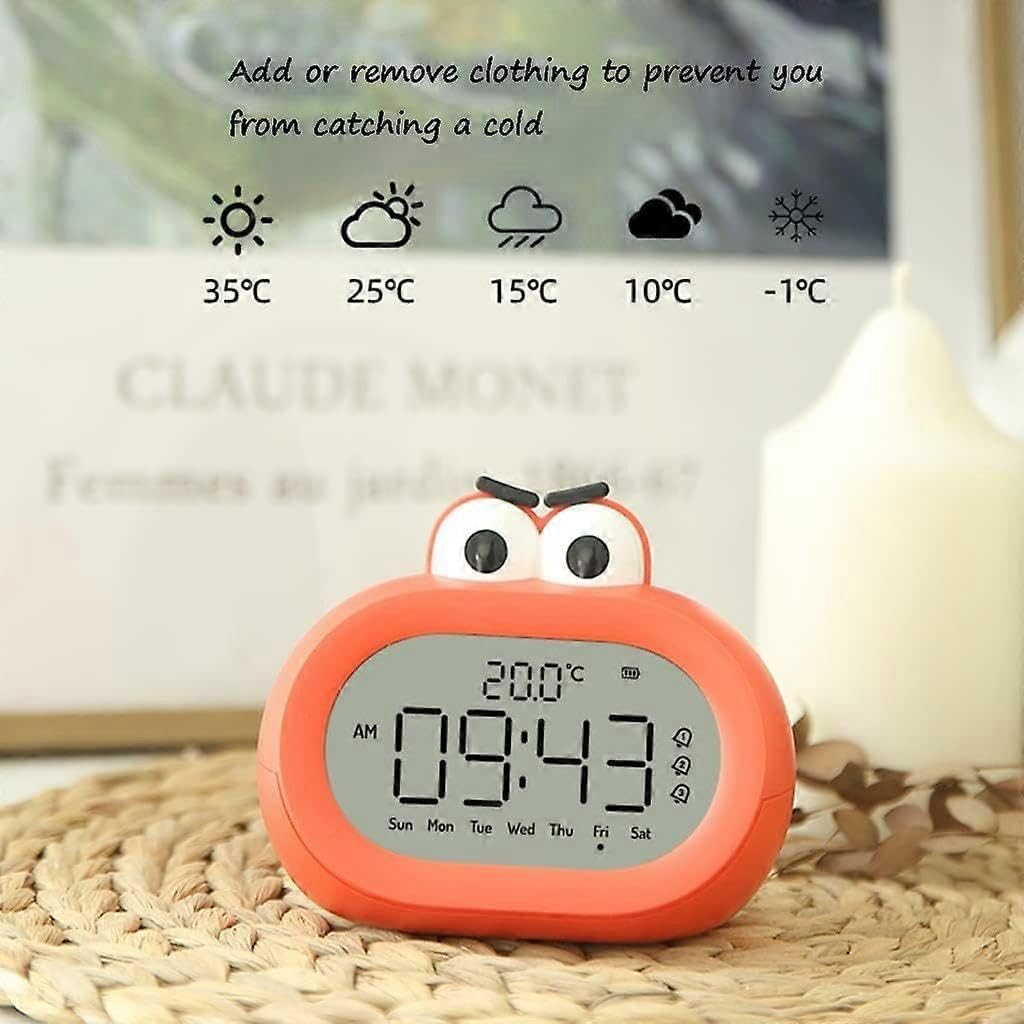1297 cm (Farbe: Gelb), LCD-Digitalwecker, elektronische Uhr, Batterieuhr für Zuhause, Büro, mit Nachtlicht, niedliche Uhr für Teenager, Ki