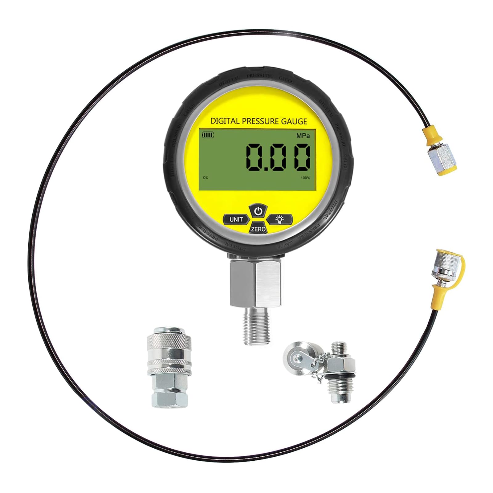 Tester di Pressione idraulica Digitale da 10000 PSI, Raccordo per manometro, connettore NPT da 1/4 di Pollice, 700 BAR/70 MPa per escavatori di Marca USA