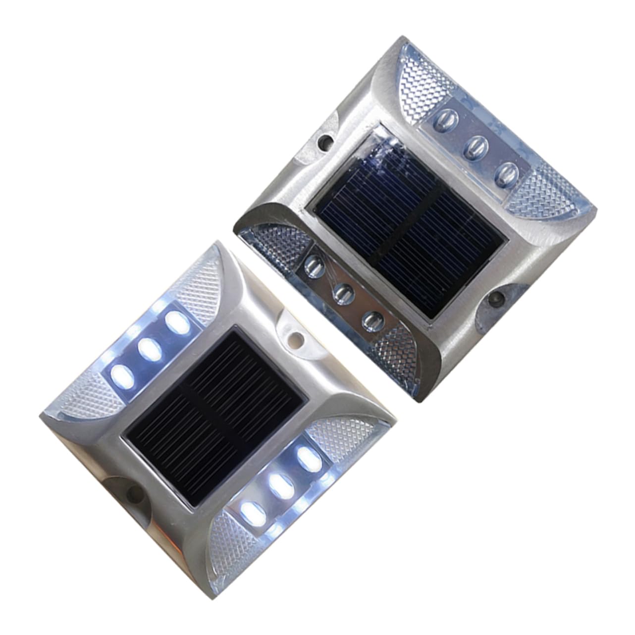 IWOWHERO Solar Pathway Marker LED Dock Light Waterproof Solar Road Studs White LED Security Lights for Outdoor Garden Yard Patio Pathway and Stairs