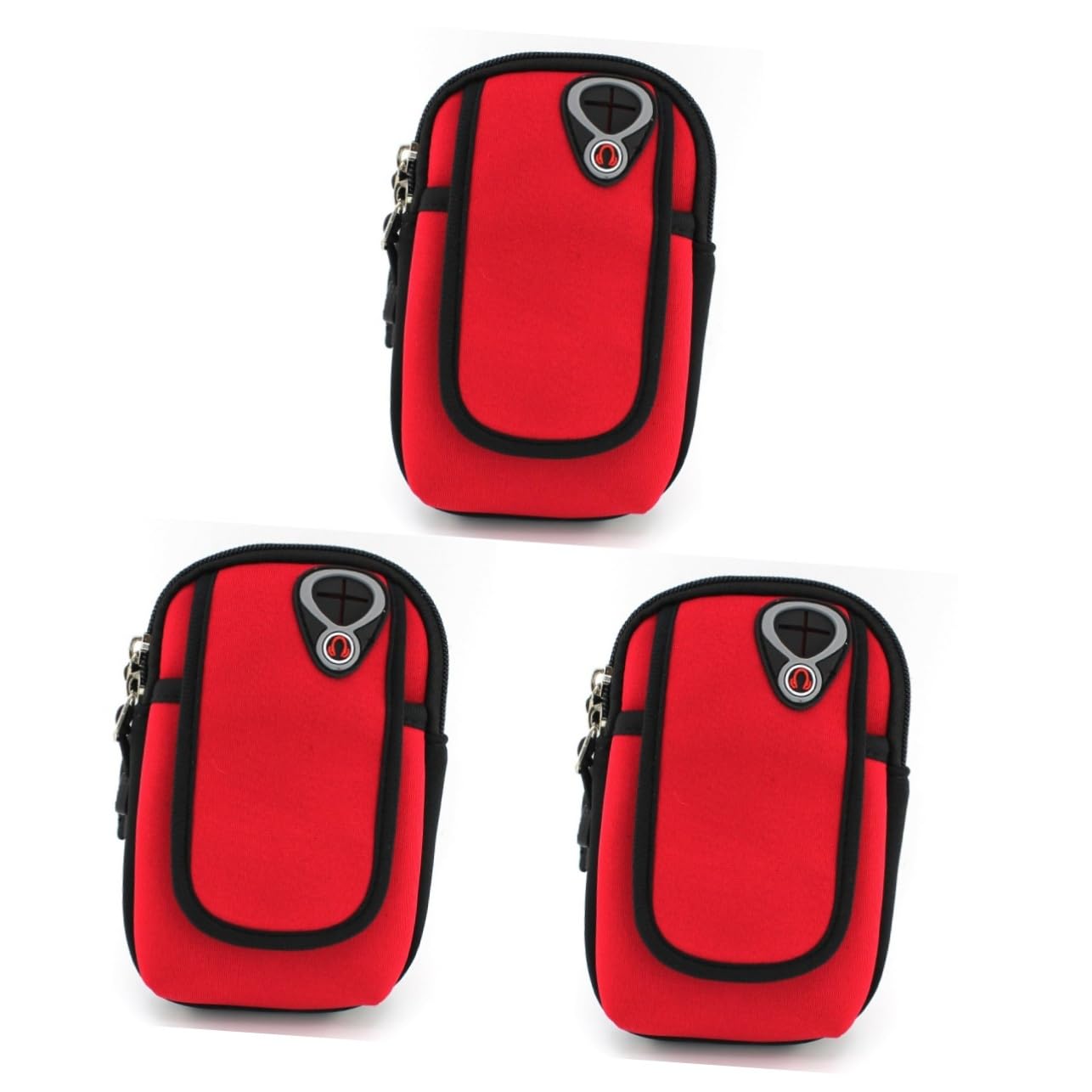 OSALADI 3 Pz borsa da braccio regolabile traspirante lavabile pacchetto braccia ciclo jogging ewexercise marsupio fascia da braccio borsa del pacchetto del braccio rosso