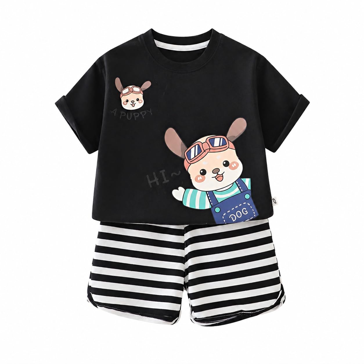 Cotton Printed T-shirt with Shorts — Clothing Set for Baby Boys | Toddlers | Half Sleeves | Classy Printed | Round Neck | Dress for Kids-image-6