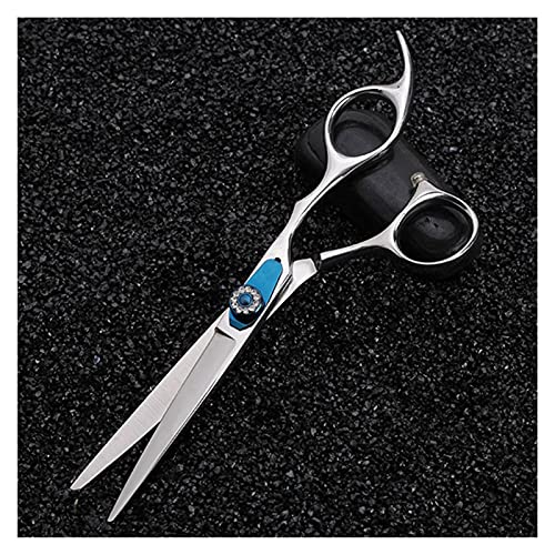 Ciseaux de coiffeur bleus de 6 pouces aux finitions soignées