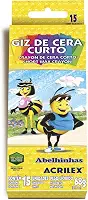 Giz de Cera Curto 15 Cores, Acrilex, 092150000, Multicor