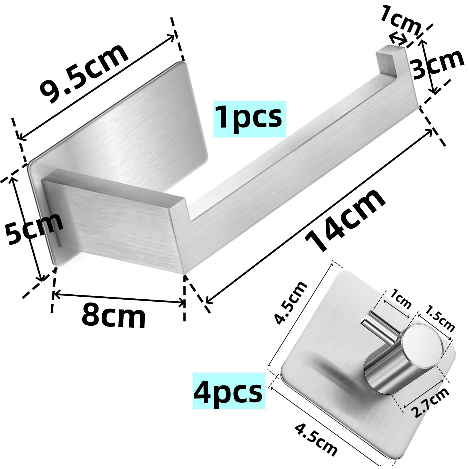 Porte Serviette Murale Sans Percage Porte-serviettes Autocollant En Acier Inoxydable Porte-serviettes Pour Porte Serviette Adhésif