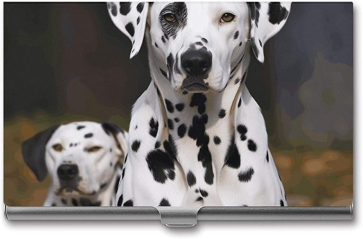 Dalmatian Dog Business Card Case for Women Or Men Snaps Closed Portable Name Holder Credit Card Holder for Business Meeting Use