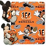 NORTHWEST NFL Cincinnati Bengals Character Hugger Pillow & Fleece Throw Blanket Set, 40' x 50',...