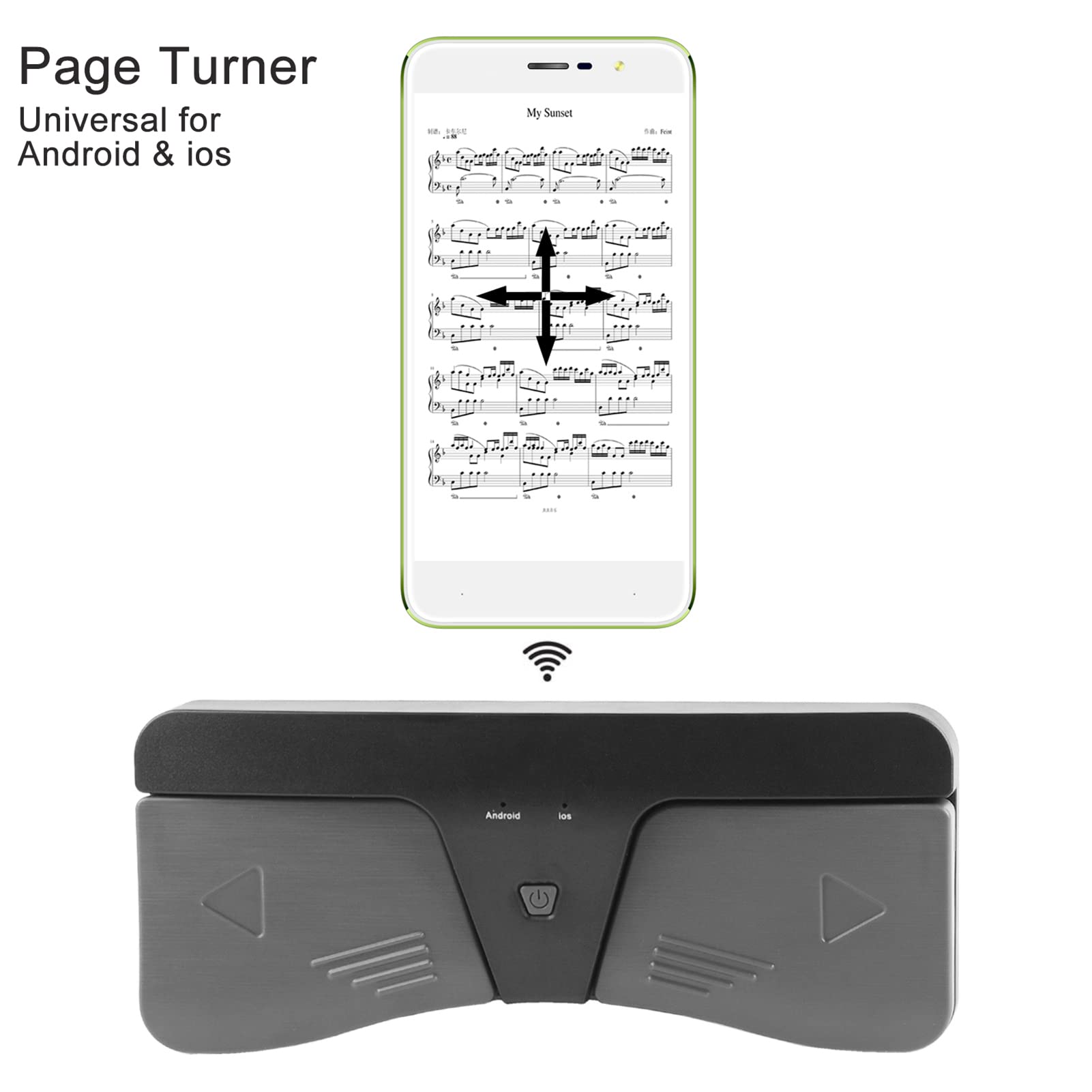 SIMBAE Page Turner Intelligent Page Turner Pedal Compatible with iOS and Android Devices Smart Phones Tablets Universal Musical Instrument Accessory