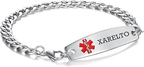 Miniatura 108 de Brazaletes de alerta médica ajustables de 7.5" a 9" para mujer/hombre, de acero inoxidable, intercambiables