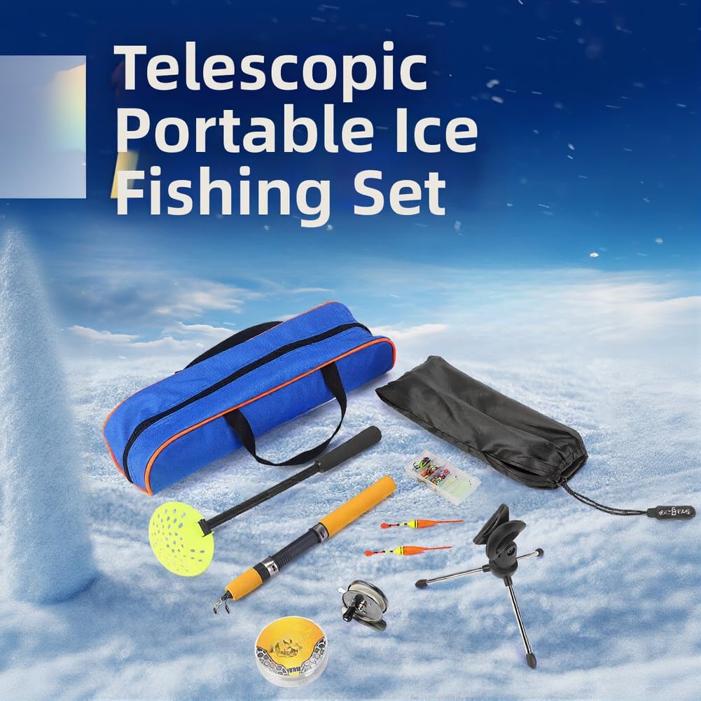 Kit Pesca Ghiaccio 14 con Borsa Trasporto Kit Pesca Ghiaccio