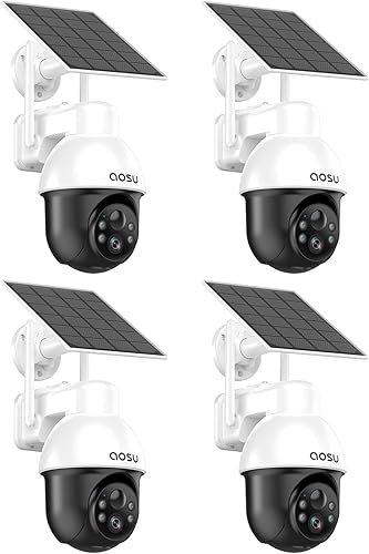 AOSU Cámaras de seguridad solar inalámbricas de 5MP3K para exteriores, ver todo en la aplicación, no requiere base en casa, SolarCam D1 SE - Paquete
