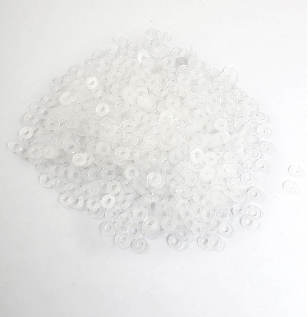 Sourcingmap Plastic Flat Washers 7mm OD 3mm ID 1mm Thickness Sealing Gasket for Faucet Pipe Water Hose White, Pack of 1000