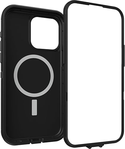 Miniatura 10 de OtterBox Funda transparente para iPhone 15 Pro MAX (solamente) Defender Series XT, lado oscuro (negrotransparente), sin pantalla, resistente, se