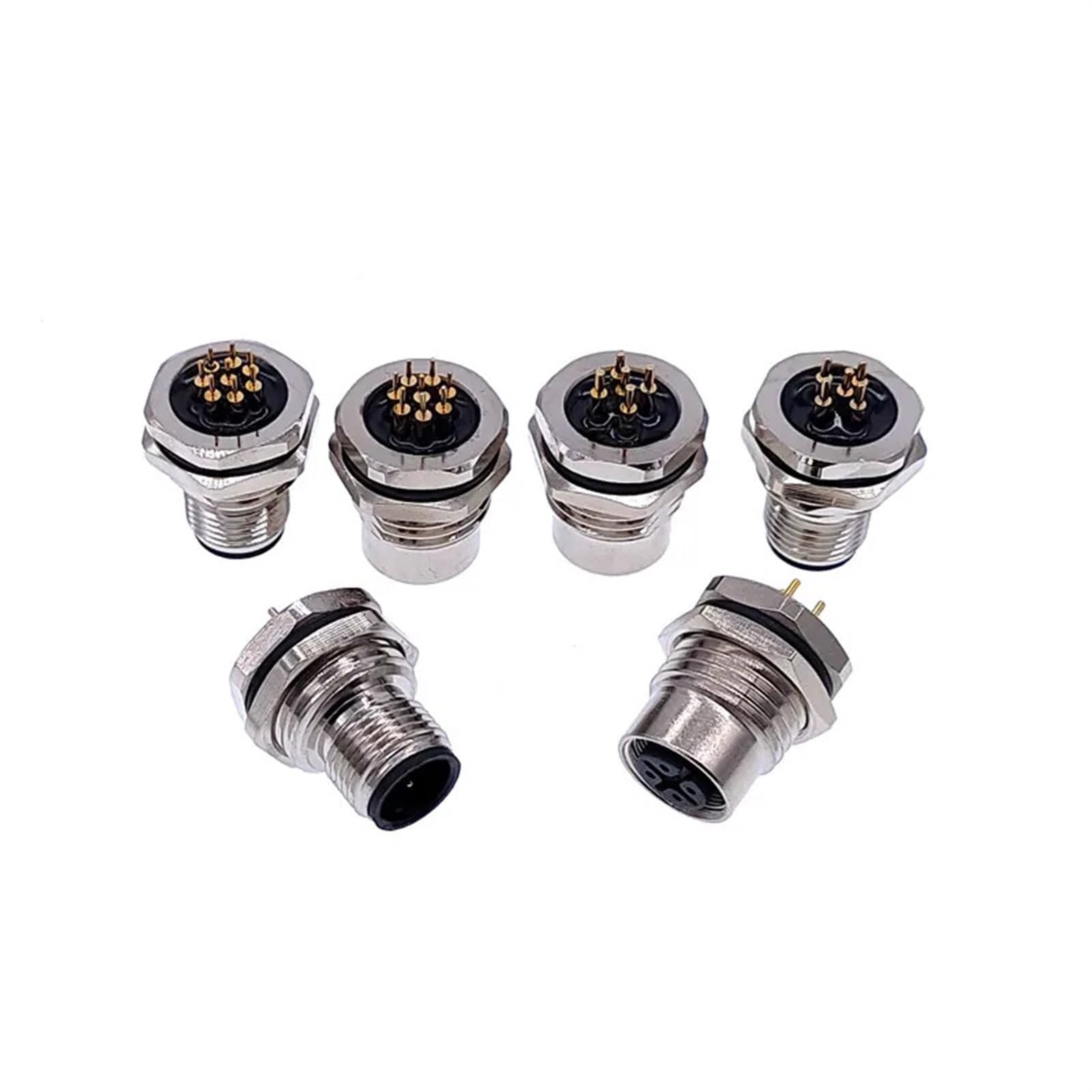 Conector M12 macho de 5 pines con acoplamiento roscado para sensor, pack de 5 unidades 7