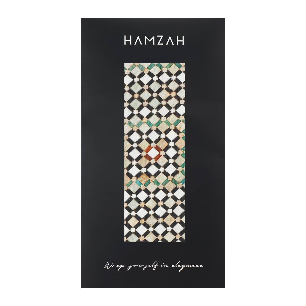 Hamzah Pashmina Mujer con Estampado de Inspiración Azulejos Andaluces – Fular Largo Modal Ligero 180x65 cm, Accesorio Artístico Unisex para Primavera o Verano