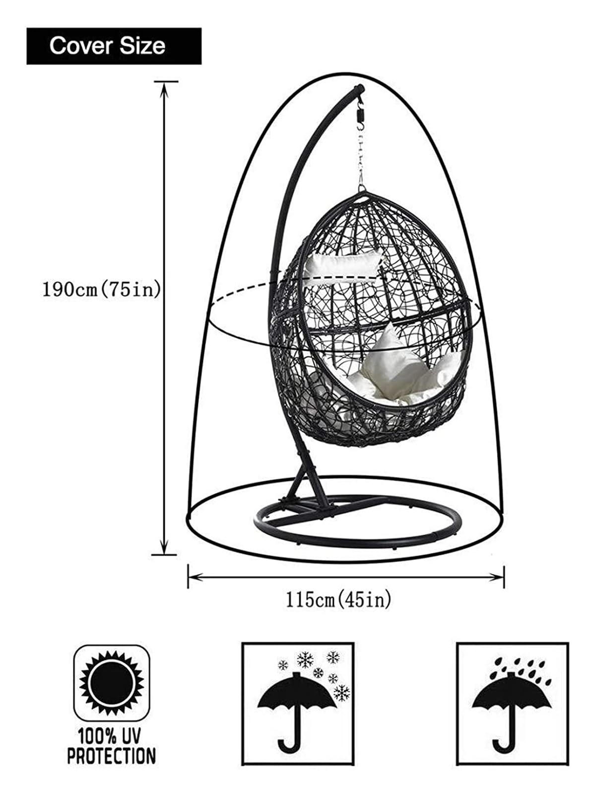 Outdoor Hängesessel Abdeckung - Wasserdicht Und UV-beständig