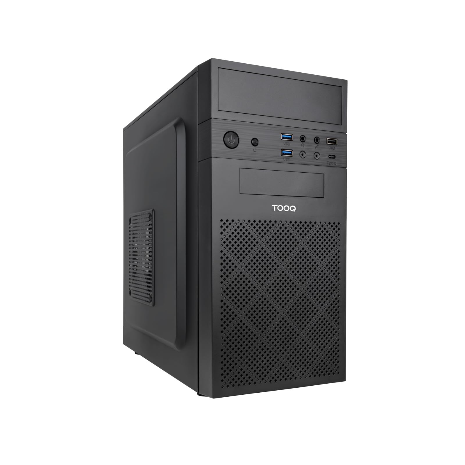 TOOQ TQC-4701U3C-B - Boîtier minitour Micro-ATX/Mini-ITX, 2xUSB 3.0, 1xUSB 2.0, Audio HD, Lecteur de Carte Avant, Noir