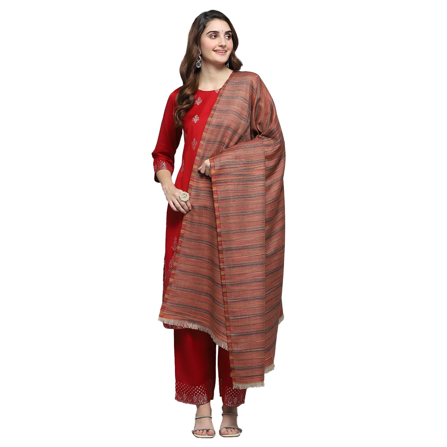 monte carlo Womens Self Design Multi Color Shawls_-picture-27