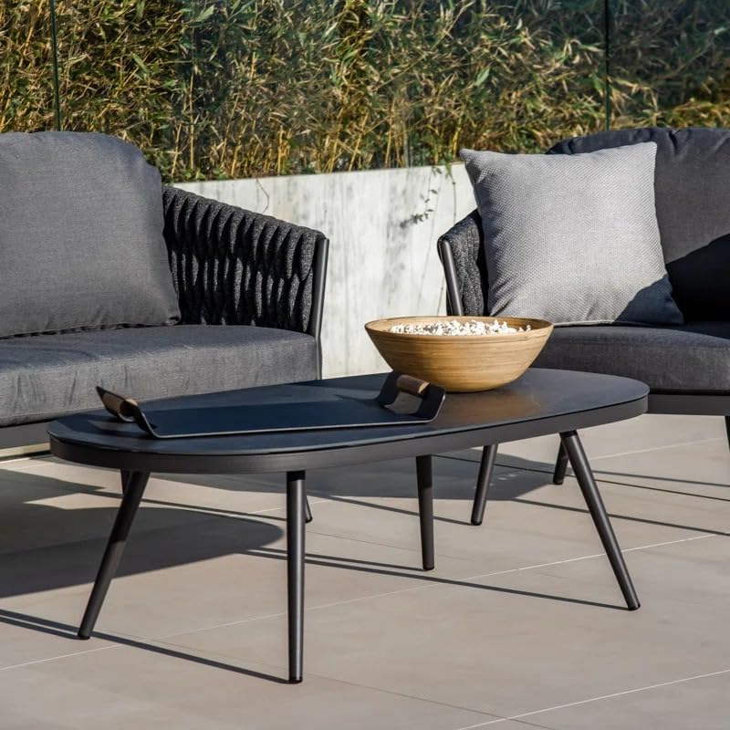 Image of Outdoor Sofa Set for Garden | Patio Furniture Set | Conversation Set Premium Waterproof HDPE Rope and Powder Coated Iron Frame All Weather Resistant(Grey)