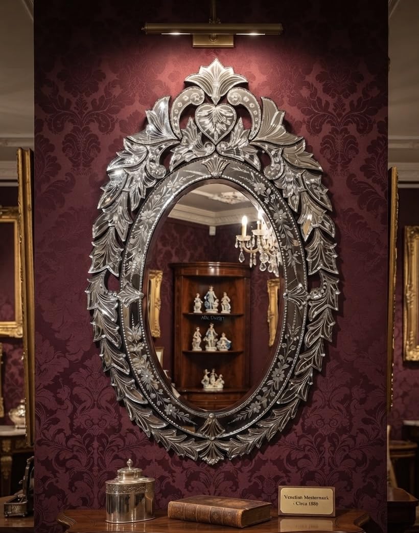 Venetian Mirror for Wall, 27 x 27” Square Shape Wall Mounted Mirrors Large for Living Room Frameless Decorative Mirror Silver for Entryway Bedroom Hallway-image-27