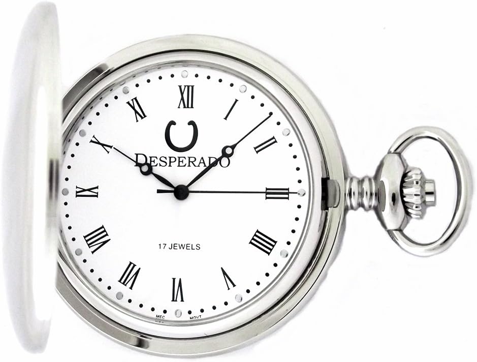 Desperado "Rio Grande Mechanical Chrome Plated Pocket Watch with Roman Numerals