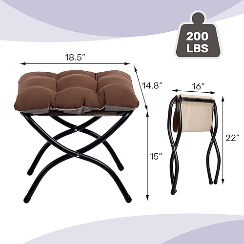 Miniatura 198 de HollyHOME - Silla perezosa grande de tela para sala de estar, silla de lectura, acogedora silla de descanso con reposabrazos, sofá de ocio, color