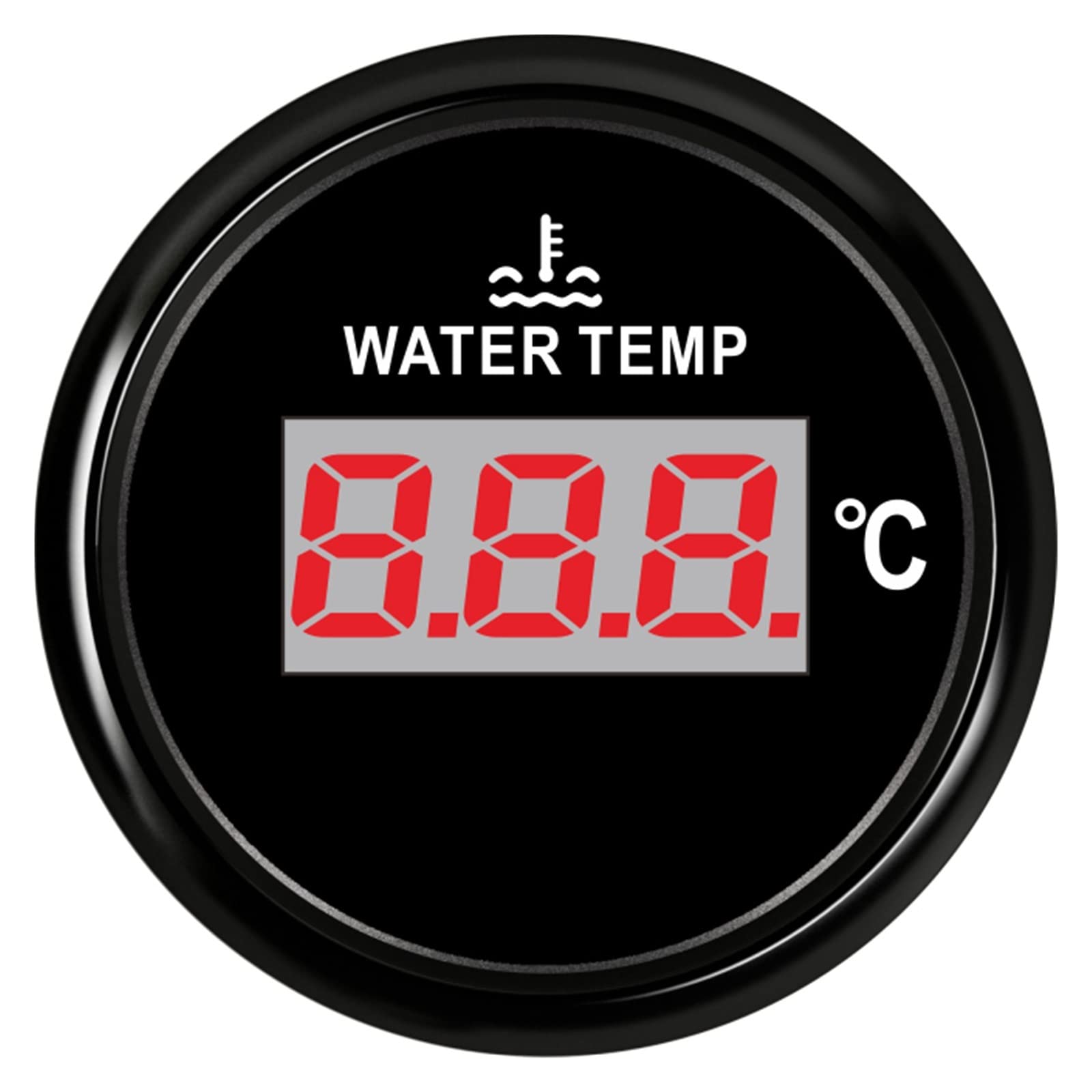 Indicador de temperatura del agua digital 52mm con sensor 1/8NPT para coche, camión y barco