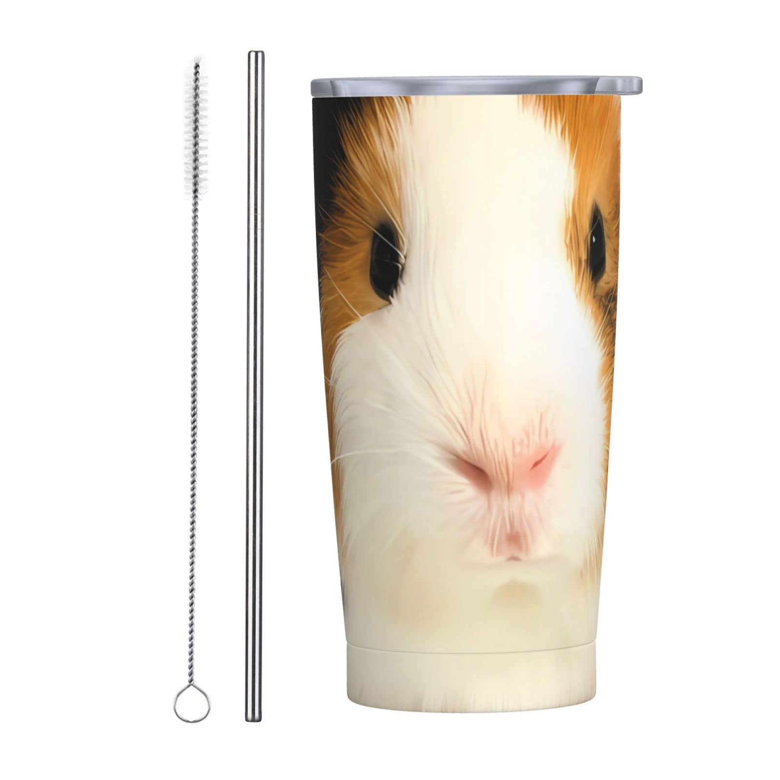 Gobelet cochon d'inde isotherme en acier inoxydable de 591 ml avec couvercle et paille