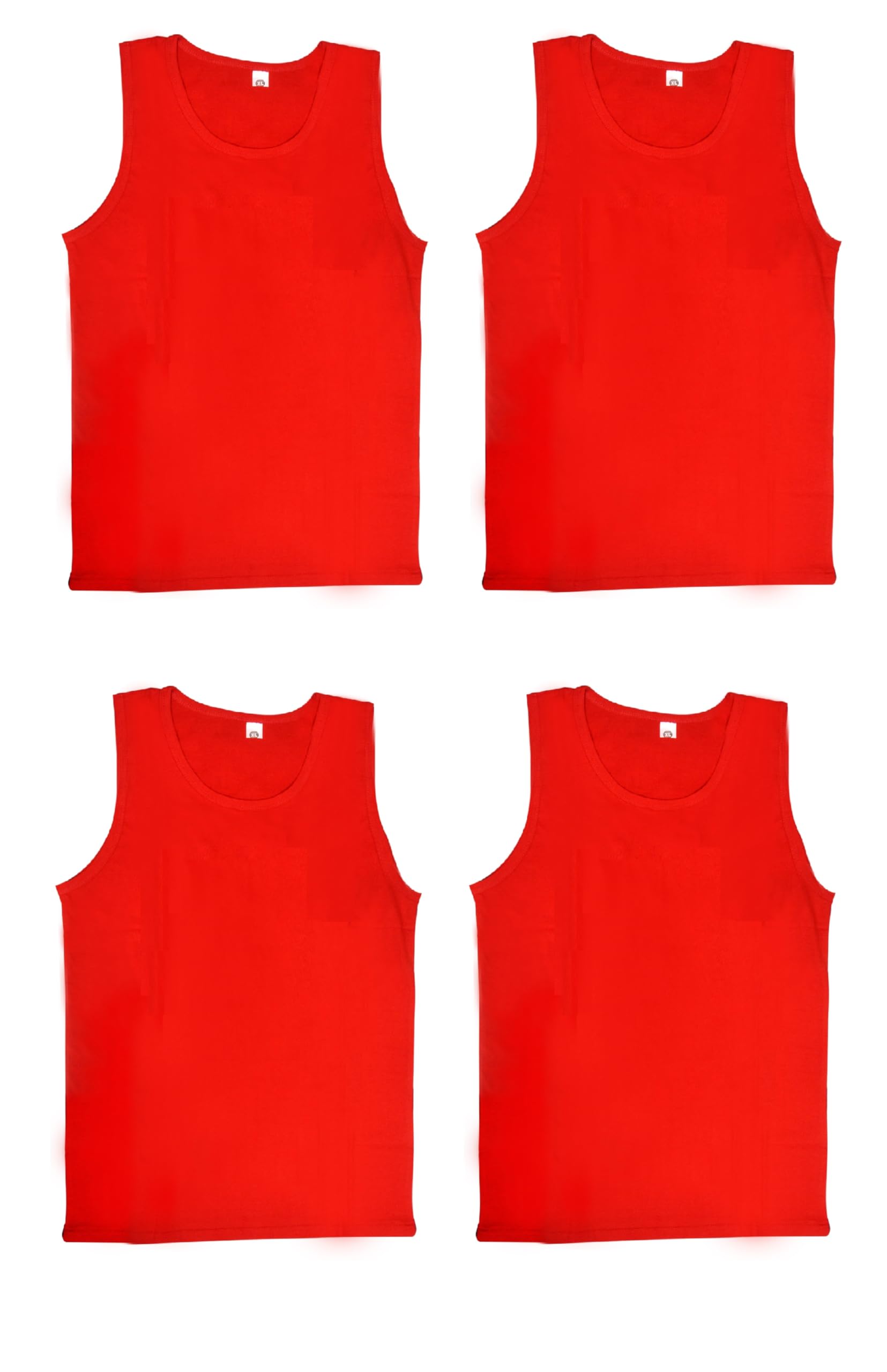Gym Vest for Men & Boys Sports Running Cotton Sleeveless Vest/Baniyan Modern Fit Solid Inner wear in Red Color (Pack of 4)-image-37
