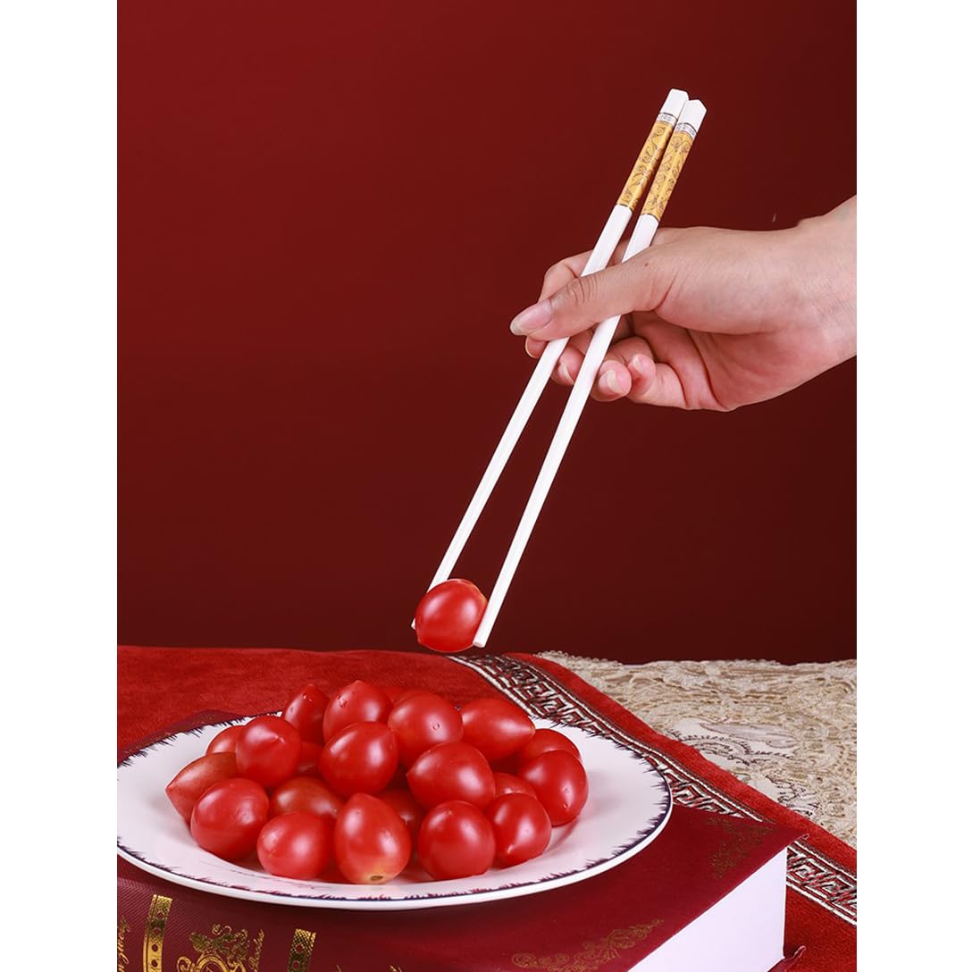 Baguettes en Porcelaine de qualité supérieure, 1 Paire de Baguettes réutilisables en céramique osseuse de Haute qualité, Style Traditionnel Chinois Classique，S