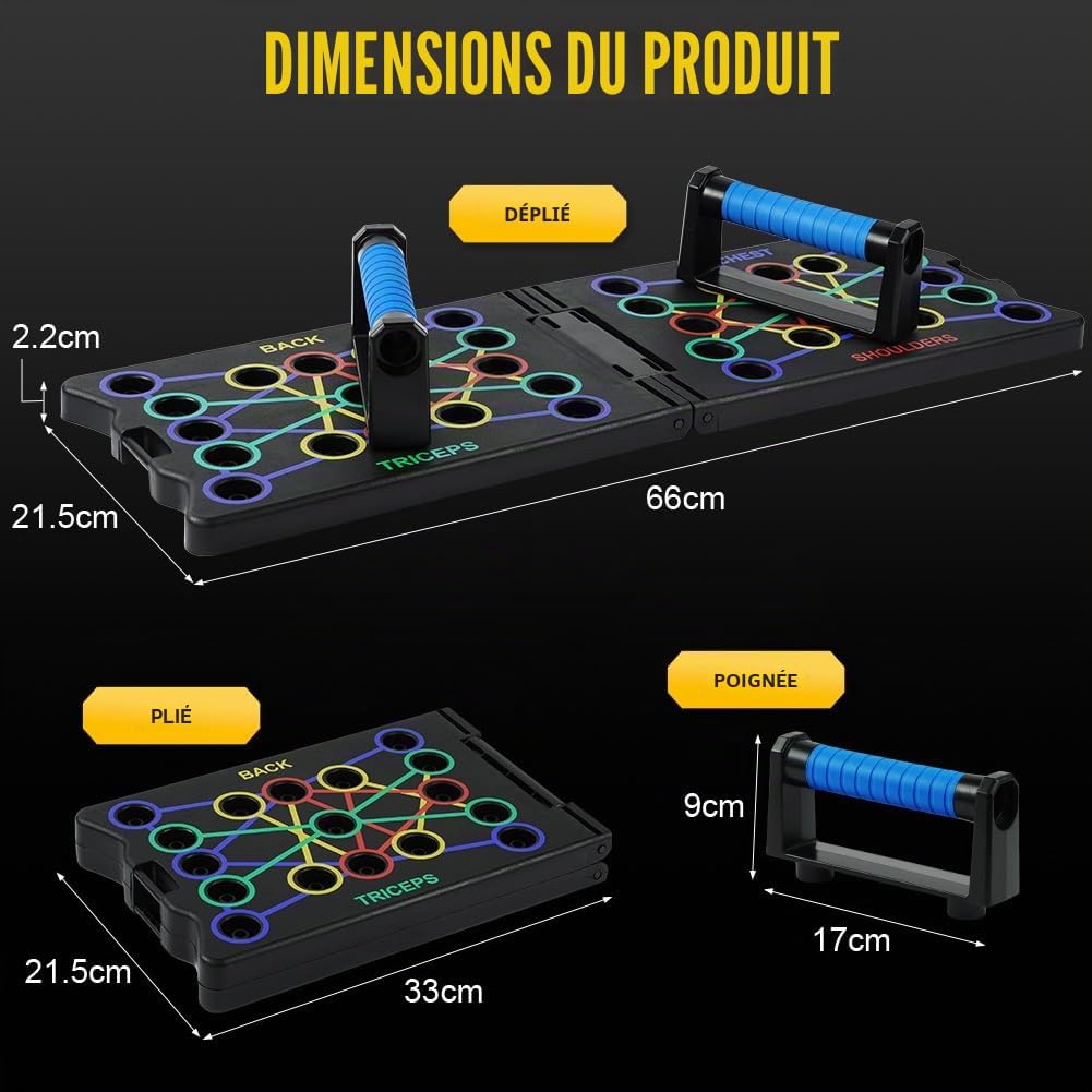 Flintronic 12/13/24/28 en 1 Planche Push up, Push Up Board Pliable, Planche a Pompe avec Poignées, Planche Pompe à Domicile Portable pour Pratiquer épaules, Poitrine, Entraînement Complet du Corps