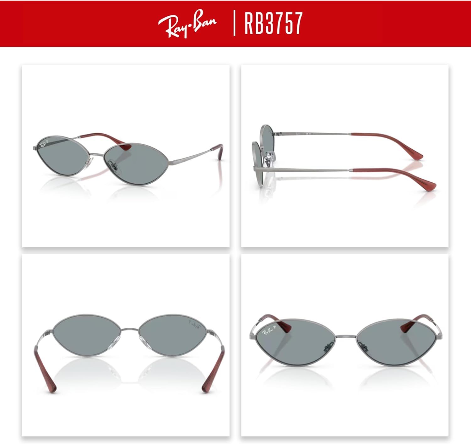 Ray-Ban RB3757 Kai Oval Sunglasses For Men For Women +BUNDLE with ACCESSORY EYEWEAR KIT