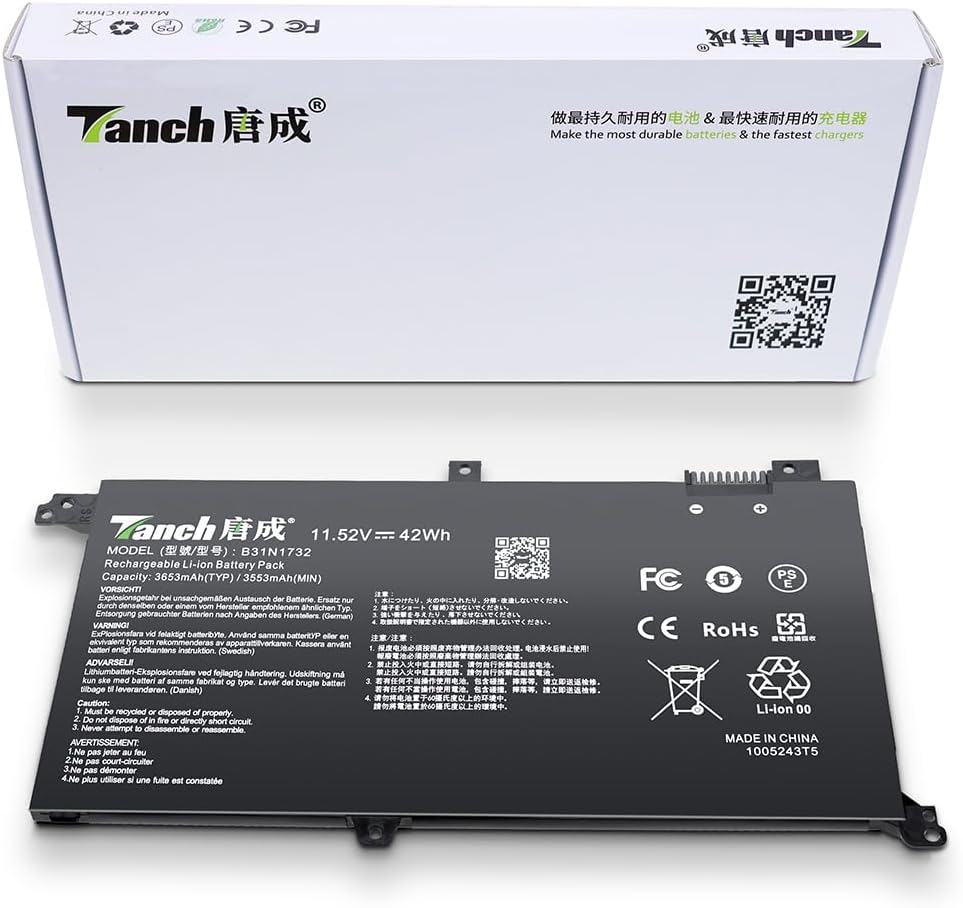 Tanch Genuine Laptop Battery B31N1732 0B200-02960000 0B200-02960400 Replacement for ASUS A571G K571GT X571G X571GT-BQ274T Vivobook S14 S430f S430FN-EB168T Ohter R430FN Ohter R430FA Ohter S430UA