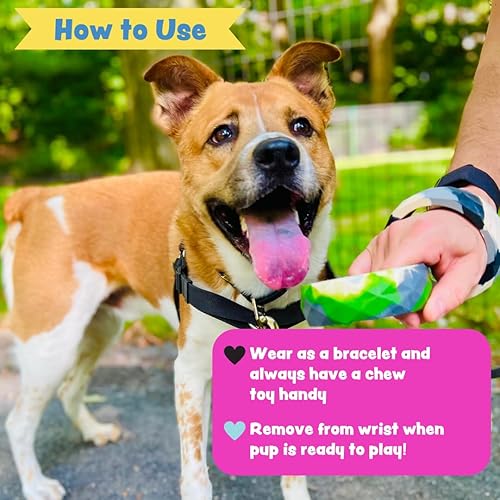 Miniatura 6 de Sweet Paws Pulsera de dentición gruesa para cachorros, juguete masticable de silicona para masticadores activos, juguetes duraderos para dentición