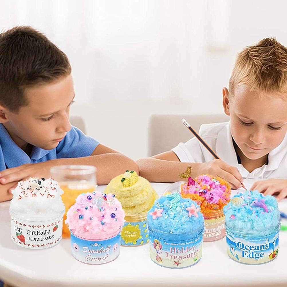 Gugxiom Stress Relief Cloud Mud Fluffy Clay Kit, Environmentally Friendly and Stretchy DIY Butter Clay for and Adults, Ideal for Parties and Filling Easter Baskets (Lemon Yellow)