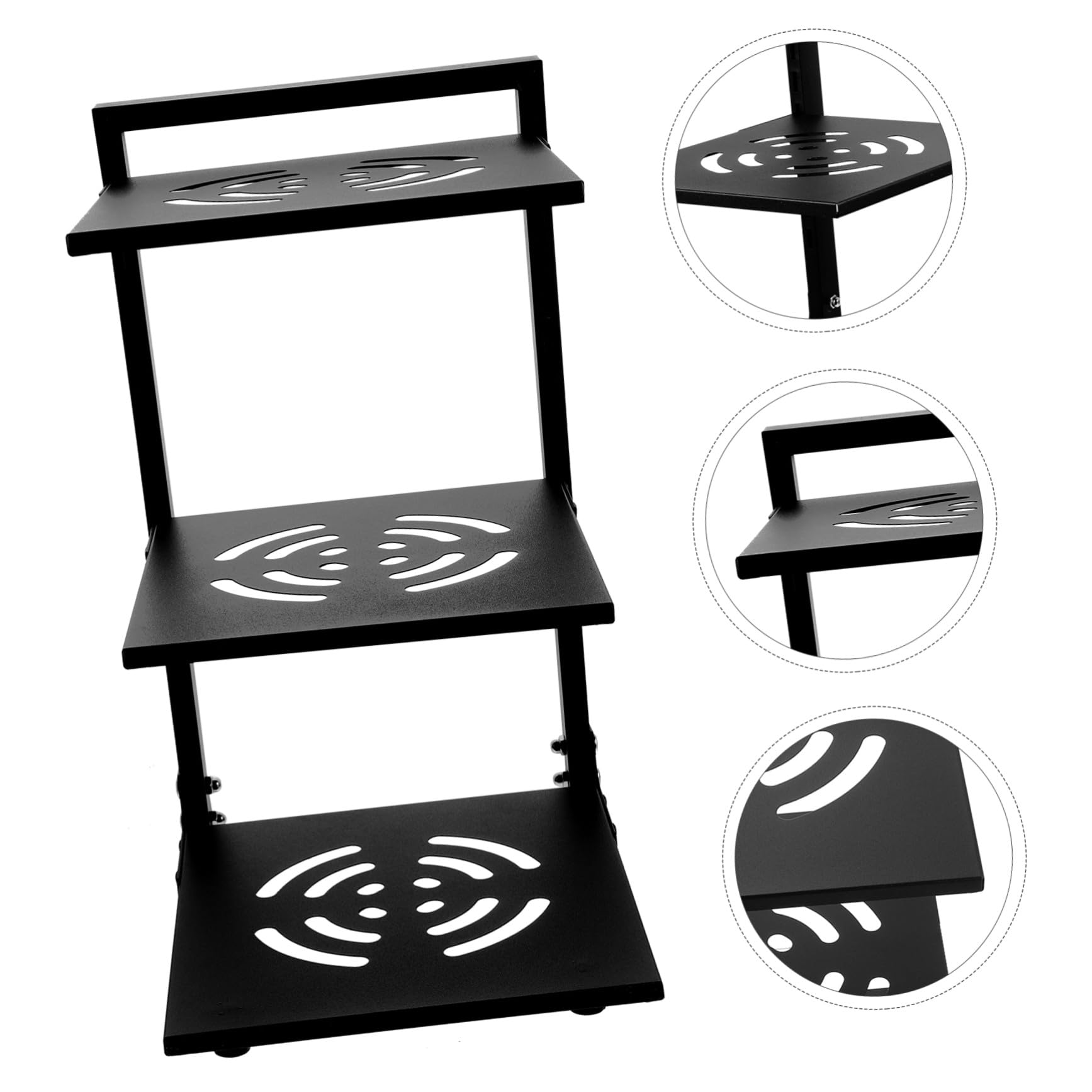 VALICLUD Organizer per Cucina Nero per Acciaio al Carbonio a 3 Livelli in Acciaio al Carbonio Portapentole Regolabile Spaziatura Adattabile, per Armadietti e Sotto Lavello