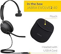 Vista 6 de Jabra Evolve2 40 SE - Auriculares con cable mono con cancelación de ruido - Cuenta con tecnología de llamada de 3 micrófonos y cable USB-A