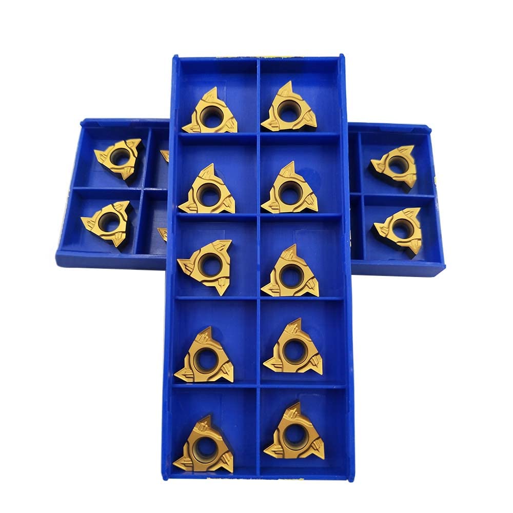 GBJ 10PCS LT22.01N - N60P 22ER External Carbide Threading Inserts 1/2" 12.7mm Threaded Cutting Tools Processing for Steel Stainless Steel on SER Threading Holder (LT22.01N-N60P YBG20)