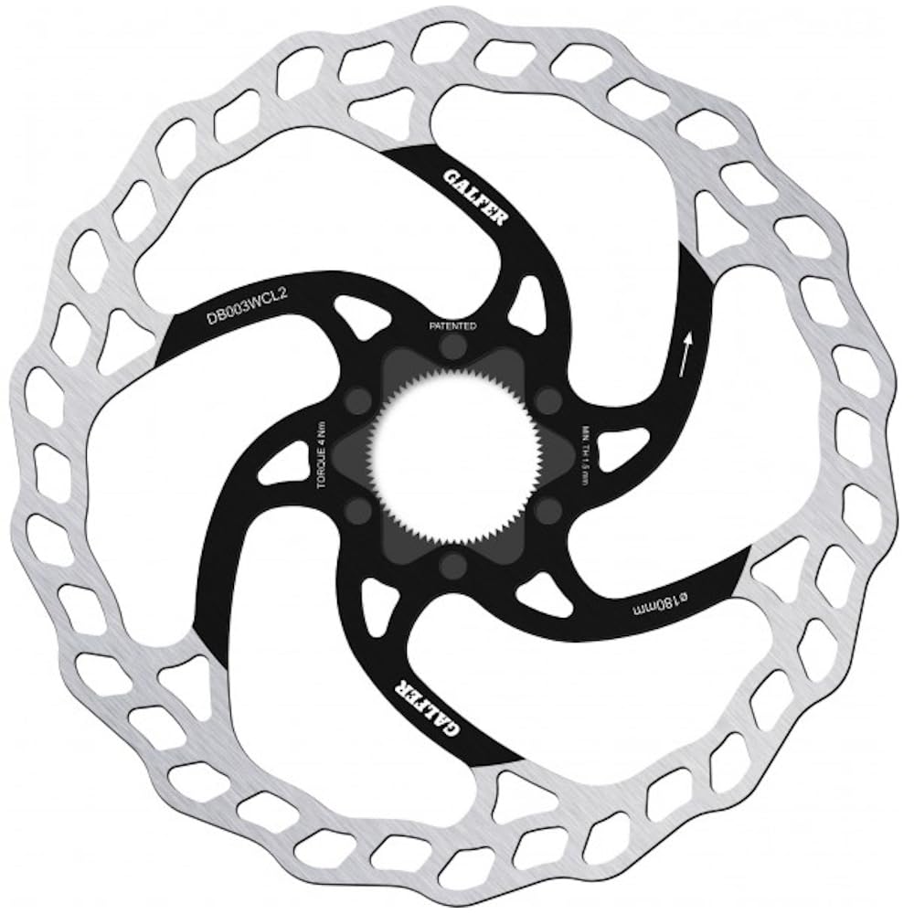 GALFER Disco de freno para bicicleta de montaña Wave Fixed Center Lock 200 x 2,0 mm, listo para bicicleta eléctrica