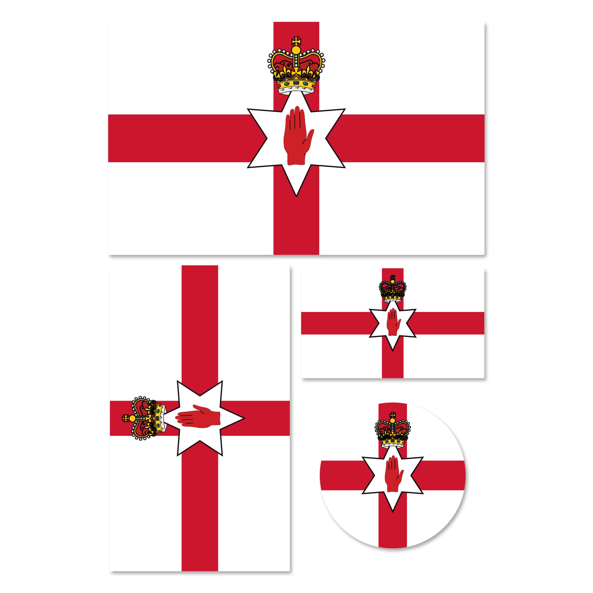Premium Northern Ireland Ulster Banner Flag Sticker Set – 4 x Vinyl Decals for Laptop, Phone, Tablet, Helmet – Bubble-Free, Repositionable & Weatherproof – Pride Souvenir & Sports Fan Accessories (NI)