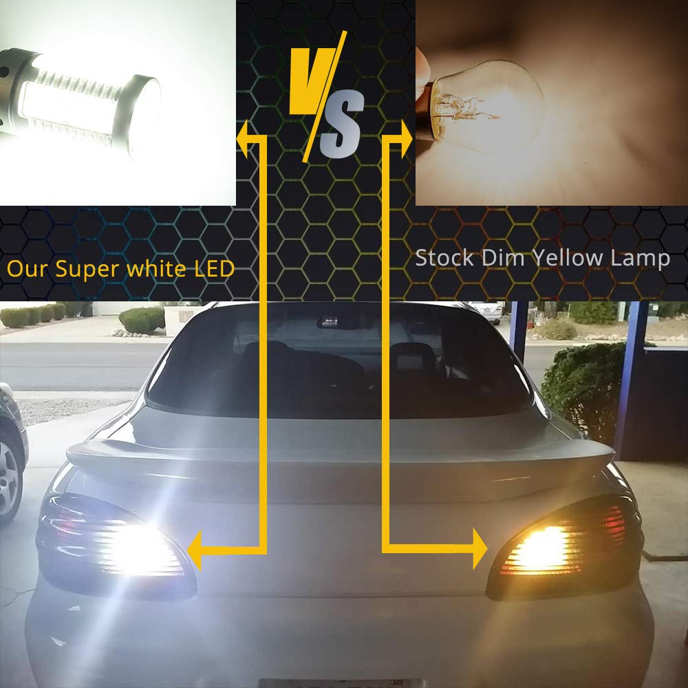 NATGIC 7440 W21W T20 LED Turn Signal Light Bulbs Amber Yellow Orange 3700LM 3030 36 SMD Canbus Error Free Anti - Hyper Flash For Car Front Or Rear LED