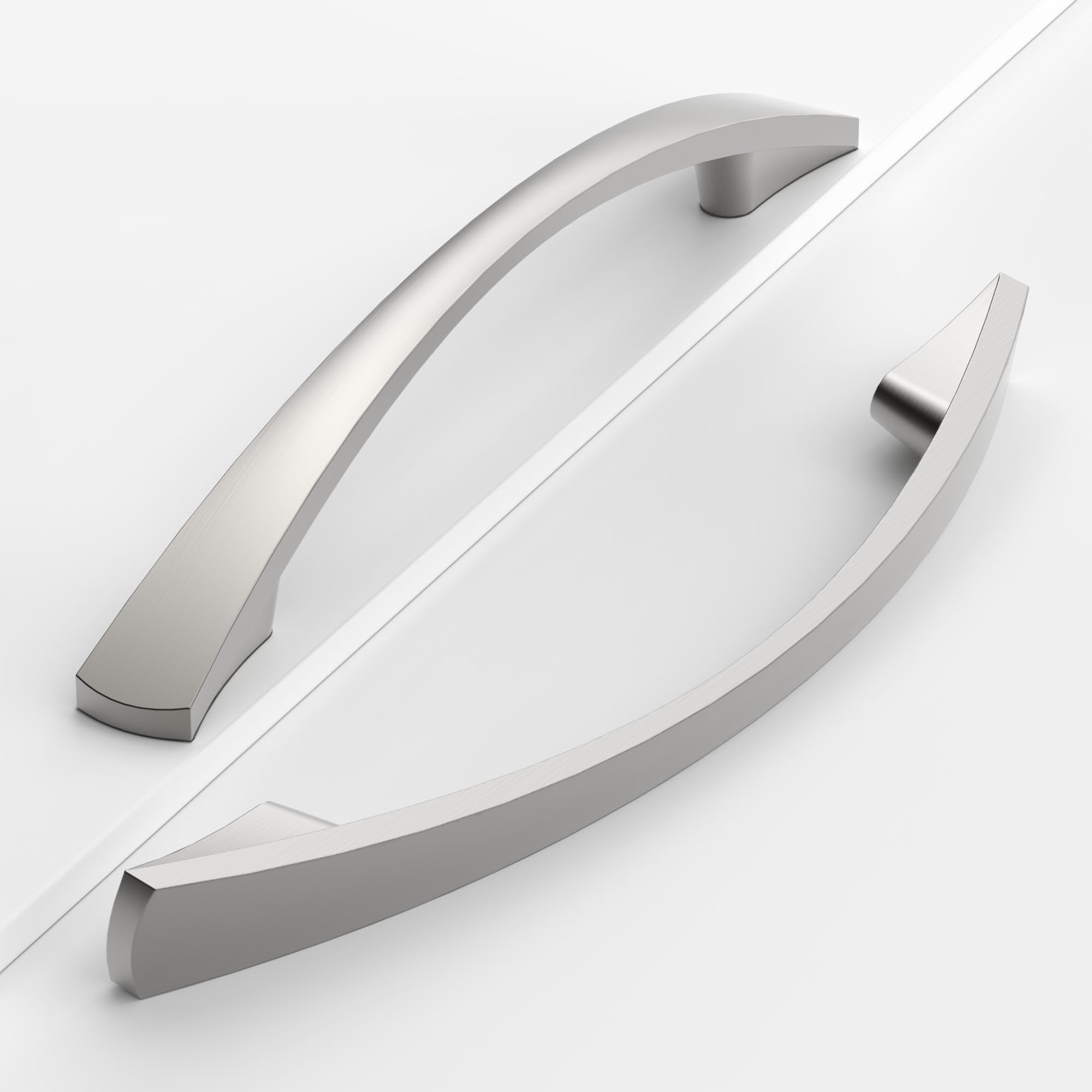 Maniglie Mobili Nichel Spazzolato - Set 10 Pezzi Per Cassetti E Ante