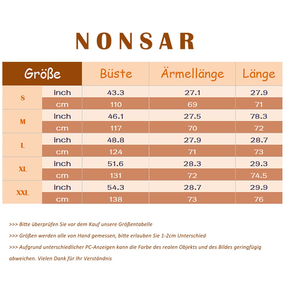NONSAR Chemisier décontracté à col en V pour Femme 100% Coton Coupe Ample Couleur Unie épais élégant avec Poche
