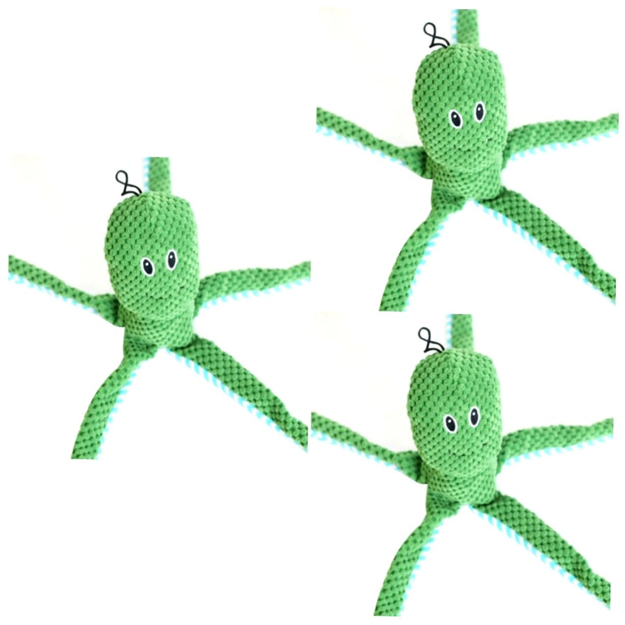 Sosoport 3 Pezzi Di Giocattolo Per La Del Cane Peluche Polpo Squittio Forniture Interattive Per Animali Domestici Strumento Verde