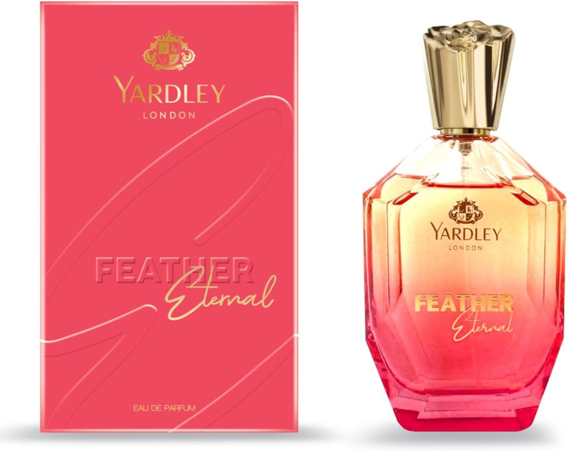 Yardley Feather Eternal Eau De Parfum - 100ml | Notes Of Rose Leaves, Red Berries, Magnolia, & Jasmine | For Delicate Women