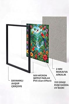 Modern Minimal Maximal İlistrasyon Soyut Bohem Ahşap Çerçeveli Tablo Çerçeveli Poster Ev Dekorasyonu Duvar Dekoru Ahşap 45 x 60 Mr. Bean