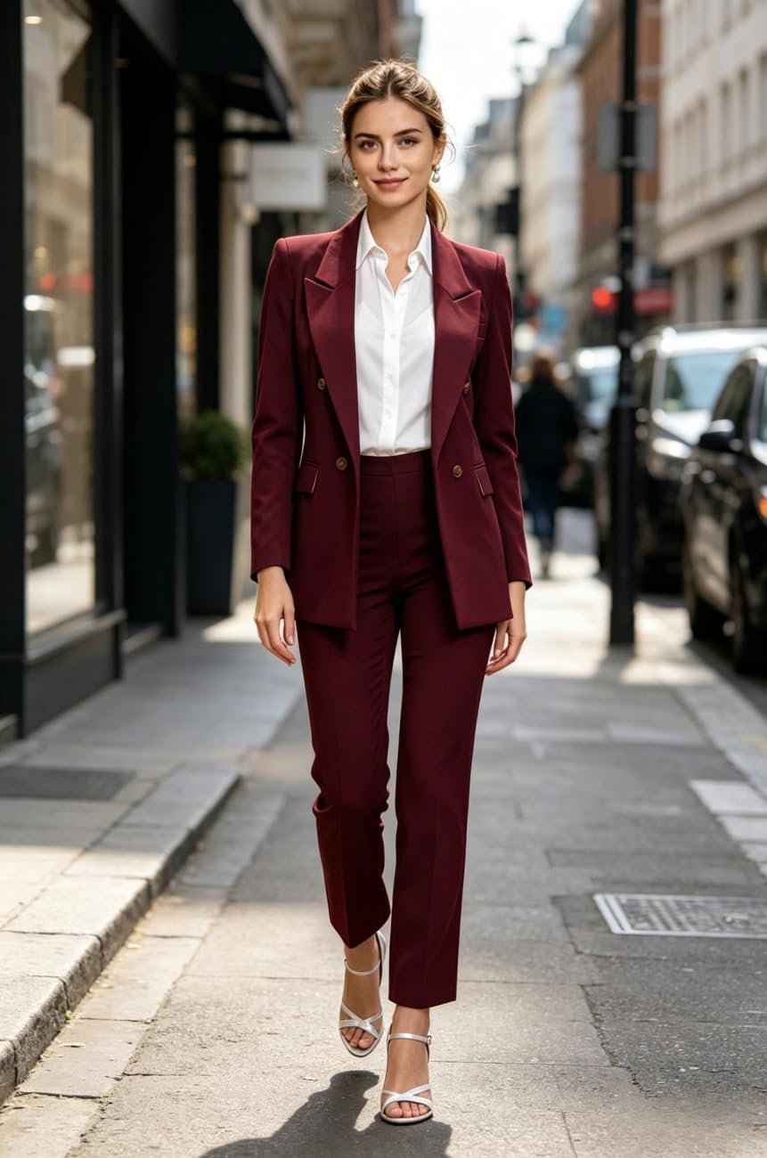 Abito da lavoro slim fit da donna con bavero a punta per ufficio da lavoro per le donne