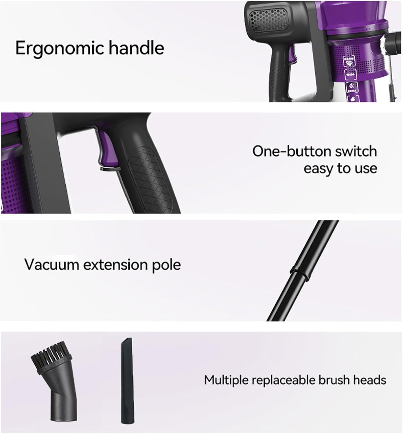 Powerful Corded Vacuum Cleaner, Small car Handheld Upright Vacuum Cleaner for pet Hair Carpet Hard Floors