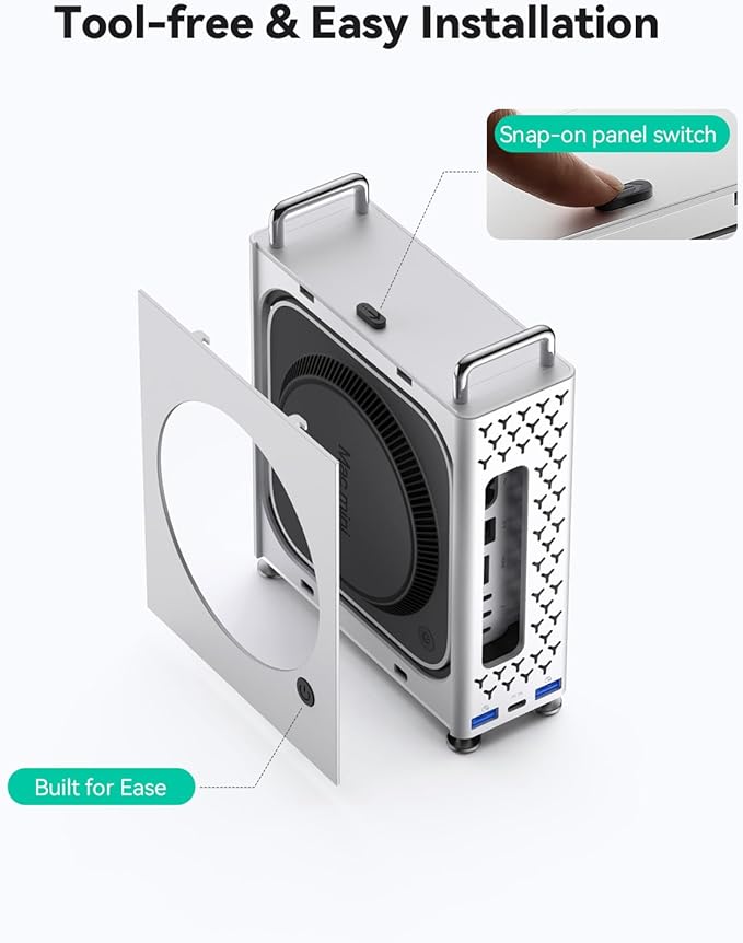 Yottamaster Hub USB C 5 en 1 para Mac mini M4 con Enclosure SSD NVMe M.2 miniatura 6
