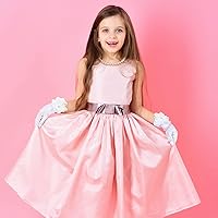 Vista 4 de Newcotte Juego de 4 Collares de Perla para Niñas Pequeñas, Niñas en Edad Preescolar, Joyería para Comunión, Guantes para Navidad, Fiesta de Té, Boda
